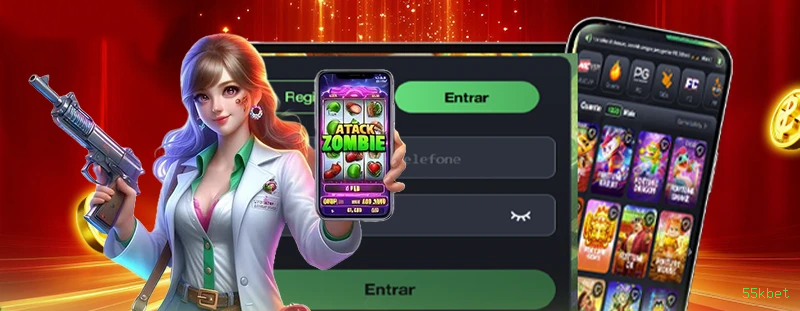 Cassino ao vivo da 55kbet com dealers reais